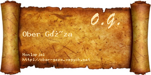 Ober Géza névjegykártya