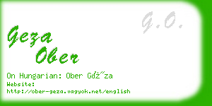 geza ober business card